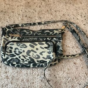 Grey cheetah crossbody